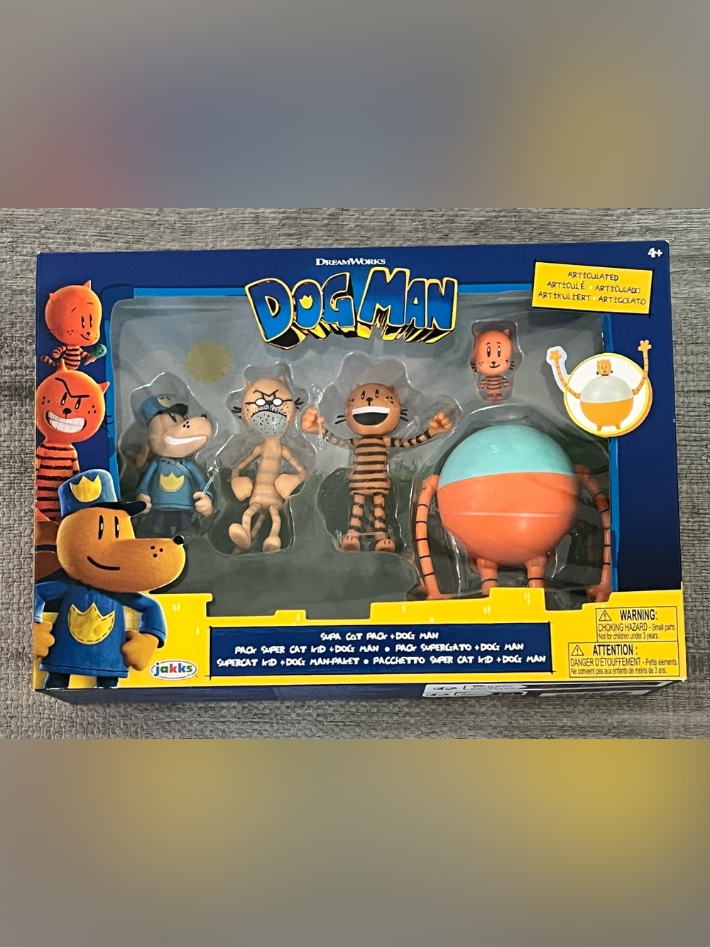 JAKKS Pacific DreamWorks Dog Man Articulated Figure Set Dog Man Petey 80-HD